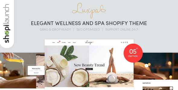 Elegant Wellness &amp; Spa Shopify Theme
