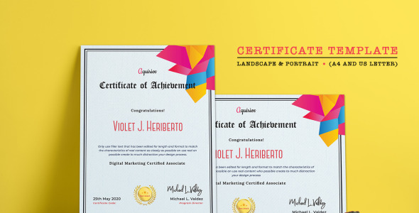 Шаблон сертификата на тему графика