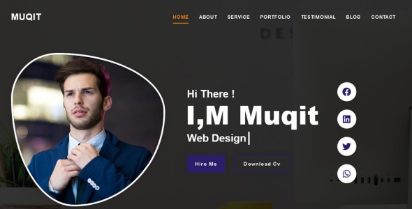 cv / резюме тема портфолио шаблон целевой страницы