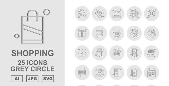 Набор иконок на тему shopping