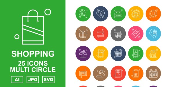 Набор иконок на тему shopping