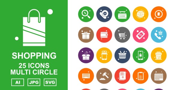 Набор иконок на тему shopping