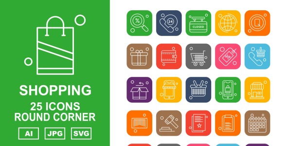 Набор иконок на тему shopping