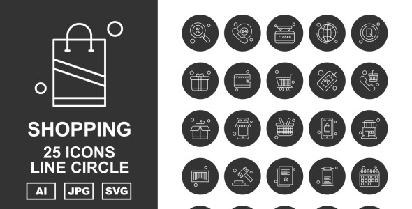 Набор иконок на тему shopping