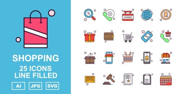 Набор иконок на тему shopping