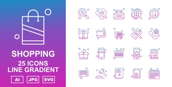 Набор иконок на тему shopping