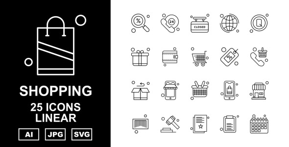 Набор иконок на тему shopping