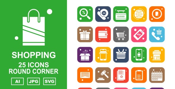 Набор иконок на тему shopping