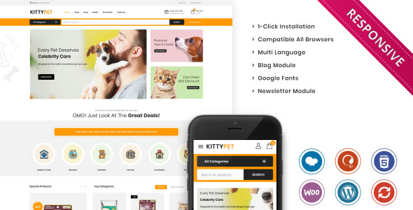 отзывчивая тема woocommerce для зоомагазина