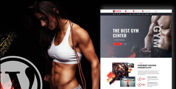 naika fitness gym shop wordpress тема