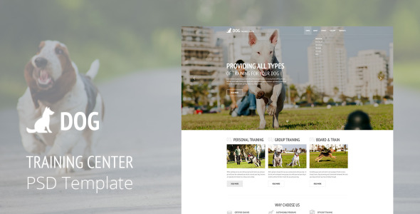 PSD шаблон на тему собаки