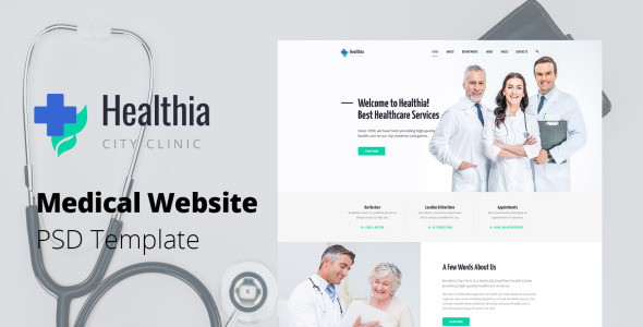 PSD шаблон на тему медицина