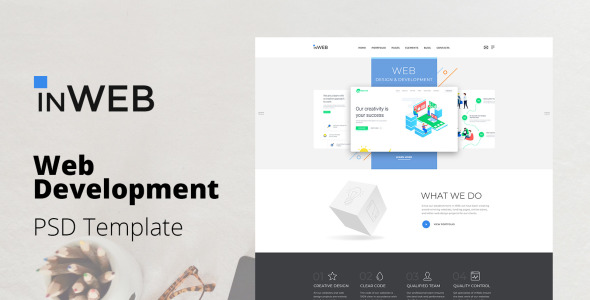 PSD шаблон на тему веб-разработка
