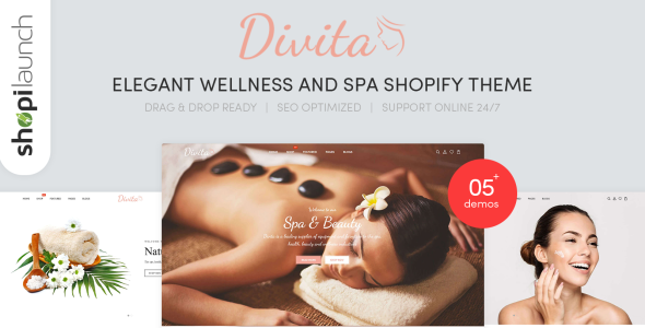 Elegant Wellness &amp; Spa Shopify Theme