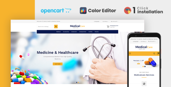 Medical Care Medicine Store OpenCart Template