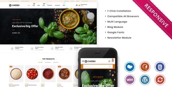 магазин специй отзывчивая тема woocommerce