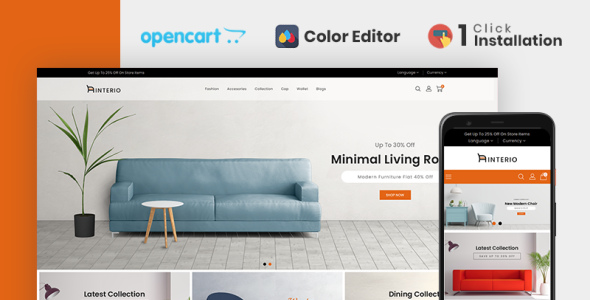 Interio Furniture Store OpenCart Template
