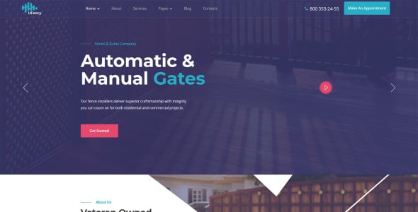 ограждения, ворота и навесы для автомобилей wordpress тема