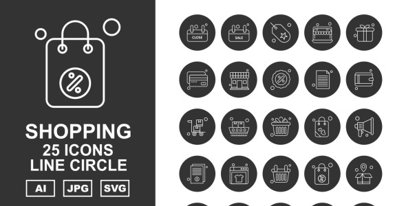 Набор иконок на тему shopping