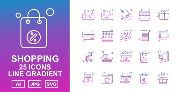 Набор иконок на тему shopping