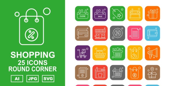 Набор иконок на тему shopping