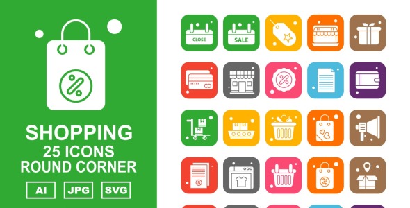 Набор иконок на тему shopping