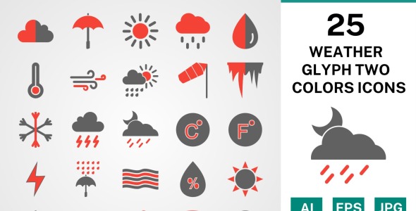 Набор иконок на тему weather