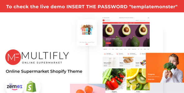 Online Supermarket Website Template Shopify Theme