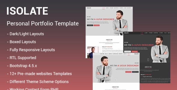 шаблон целевой страницы личного портфолио