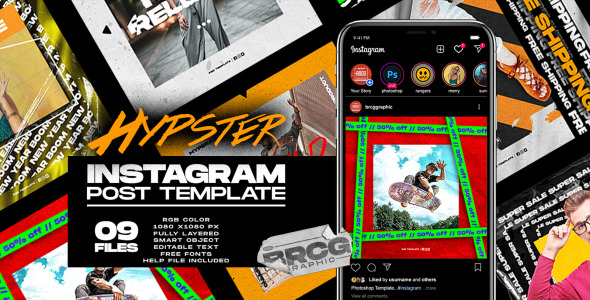 Шаблон для соцсетей на тему графика