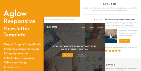 Responsive Email Template with Builder Newsletter Template