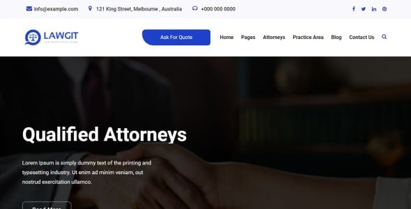 LawGit Law, Lawyer &amp; Attorney WordPress Theme