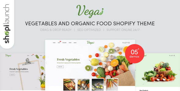 Vegetables And Organic Food eCommerce Shopify Theme