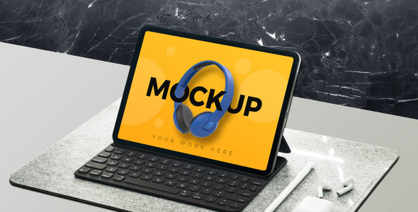 Мокап для продукта на тему графика