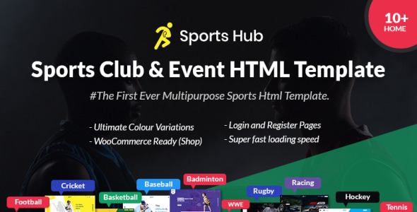 шаблон целевой страницы спортивного клуба и мероприятия