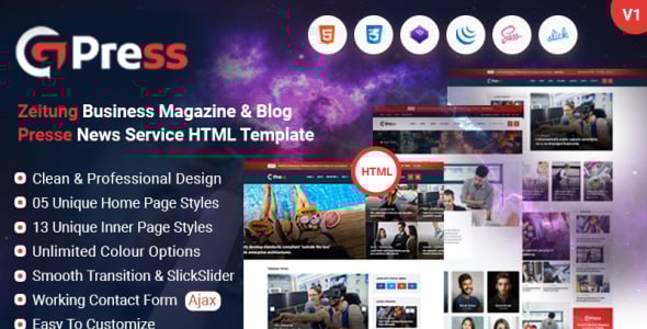 News and Magazine Website Template