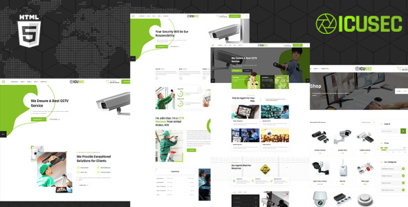 Icusec Camera Accessories Shop and Security Services Website Template