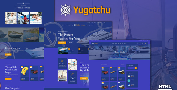 Yugatchu Luxury Yacht Club Service and Marine shop Website Template