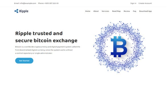 Bitcoin &amp; Cryptocurrency Landing Page Template