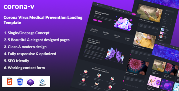 Corona Virus Medical Prevention Landing Page Template