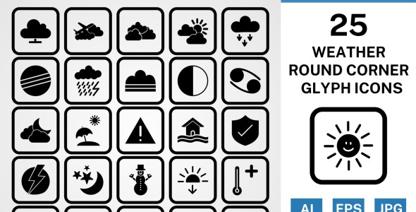 Набор иконок на тему weather