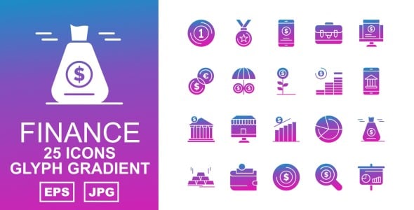 Набор иконок на тему финансы