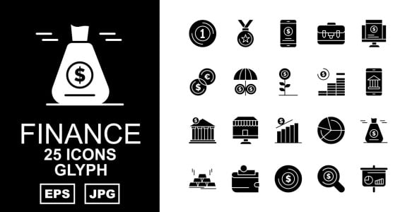 Набор иконок на тему финансы