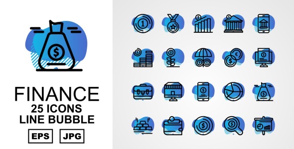 Набор иконок на тему финансы