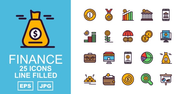 Набор иконок на тему финансы