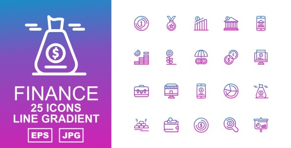 Набор иконок на тему финансы