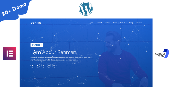 CV One page WordPress Elementor Theme