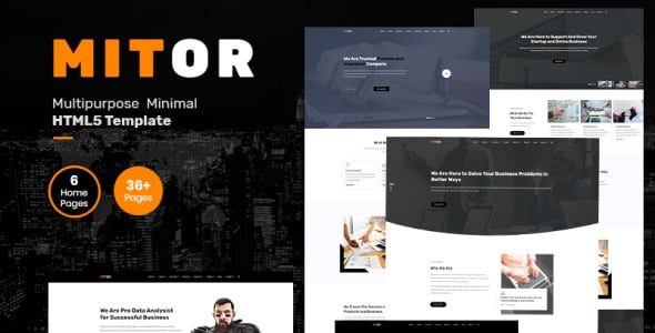 mitor minimal универсальный черно-белый шаблон сайта bootstrap