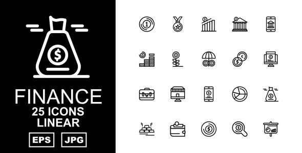 Набор иконок на тему финансы