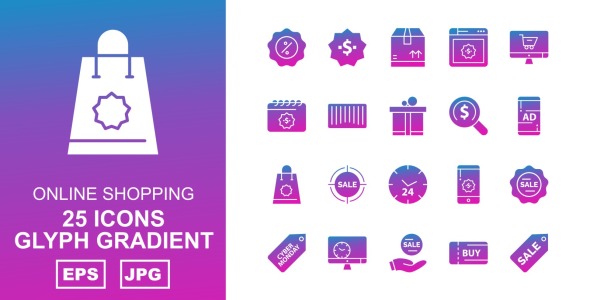 Набор иконок на тему shopping